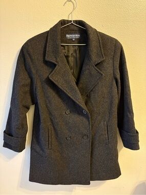Herman Kay Women's Charcoal Wool Peacoat size 14